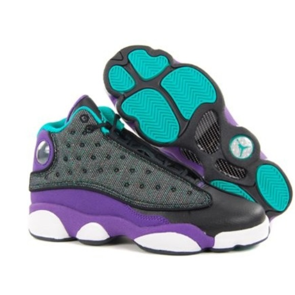 black purple teal 13 jordans